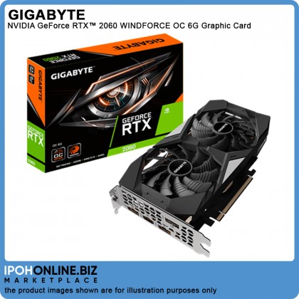 GIGABYTE GeForce RTX 2060 OC 6GB GDDR6 2X FANS DP HDMI 8‎Pin x 1 Graphic Card